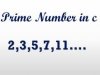 Prime Number Program || C language